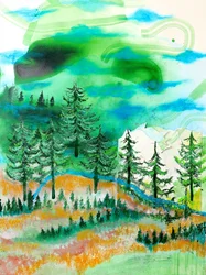 Abstract Mountain Forest