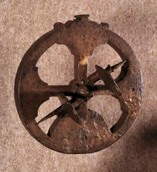 An astrolabe, an astronomical measuring instrument used by navigators