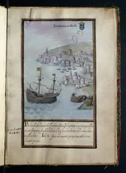 Arrival at Rouen, from a history of the peregrinations of the Syon Nuns, compiled in Lisbon in the early 17th century