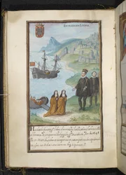 Illustration from a history of the peregrinations of the Syon Nuns, compiled in Lisbon in the early 17th century