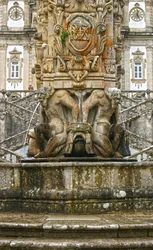 Mythical Atlantes at the Base of an Obelisk, Lamego, Portugal. 1738