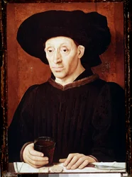 Portrait of the man with the glass of wine