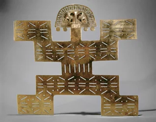 Cast Tumbaga pectoral, from Huaca del Dragon, Caldas, Colombia, Tolima style