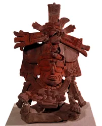 Precolombian civilization: burial urn representing the god of fire. Mexico City, National Museum of Anthropology Mexico