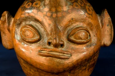 Ceramic Cephalomorph with Negative Decoration / Vicus Culture