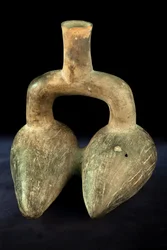 Phytomorph Ceramic with Double Body and Stirrup Handle