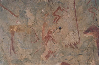 Human and animal figures (cave painting)
