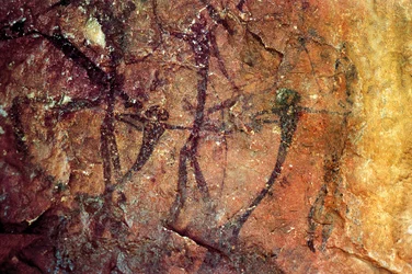 Human Figures with Bows, Cueva del Civil, Tirig, Barranc de la Valltorta, Valencia, Spain (Painting)