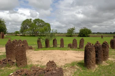 Prehistory: Megalithic circle of stones from Wassu, Gambia (photo)