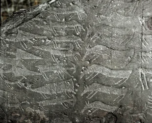 Prehistory, Rock Art: Grave Rock of Representations of Daggers and Oxen