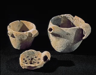 Prehistory: various tableware accessories. Iron Age. From Umbria. Perugia, Museo Archeologico Nazionale dell