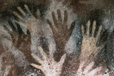 Rock Art of Prehistory: Cave with Trace of Hands. Neolithic Period, Cave of the Hands, Argentina, Santa Cruz