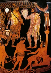 Vase of Pronomos, crater with red figures (detail)