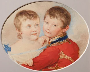 Portrait of Crown Prince Alexander Nikolayevich and Grand Duchess Maria Nikolaevna as Children, 1825