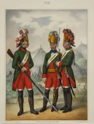 Grenadiers of the Preobrazhensky, Semenovsky and Izmailovsky Regiment in 1763-1775