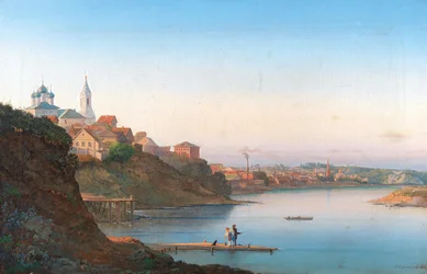 The Dormition Church on Krutitsy in Moscow with the Simonov Monastery in the Background