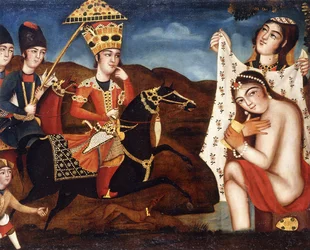 Khusraw Discovering Shirin Bathing