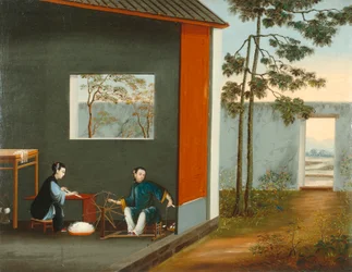 Two Women Spinning