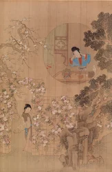 Woman in Garden - Woman in Circular Window