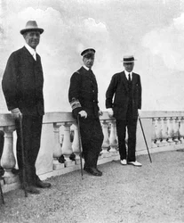 King George I of Greece with Commodore Keppel and Lord Howe, Corfu, Greece, 1908
