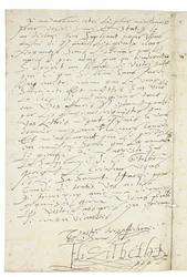 Letter in French from Elizabeth I of England to Henri IV of France