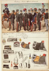 Uniforms of Royal Carabinieri, Officers and Non-Commissioned Officers of Kingdom of Italy, Color Plate by Quinto Cenni