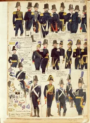 Uniforms of the Piedmontese Army from 1814. Color Plate by Cenni Quinto