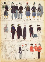 Various Italian Uniforms in Common Use Between 1847 and 1870