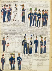 Various uniforms of the Duchy of Parma