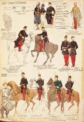 Various uniforms of the Kingdom of France, by Quinto Cenni