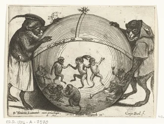 Two Monkeys Holding a Globe