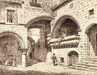 Part of the Piazza San Pellegrino, Viterbo, Italy