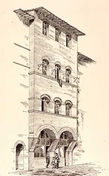 View of a Brick House, Montepulciano, Italy