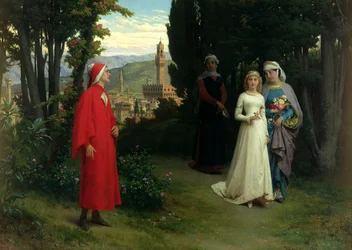 First meeting of Dante and Beatrice