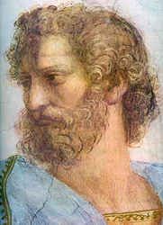 Aristotle. Stanza della Segnatura. The School of Athens, Detail, 1509-1511