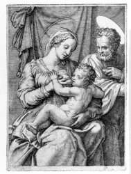 The Holy Family, Engraved by Marcantonio Raimondi