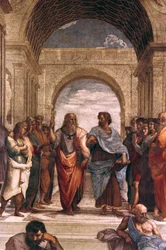 The School of Athens, detail of Plato and Aristotle, 1508-1511