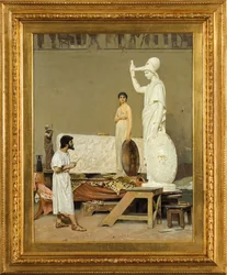 Phidias working on his statue of Minerva