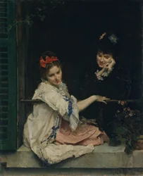 Girls at a Window, ca. 1875