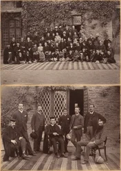 Principal and Teachers of Bishop Cotton School, Shimla (front); Middle Class Students and Staff, Bishop Cotton School, Shimla (back)