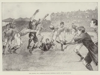 The Oxford and Cambridge Rugby Football Match at Queen