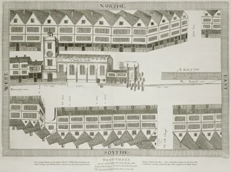 West Cheap as it Appeared in the Year 1585 (Engraved by Bartholemew Howlett)