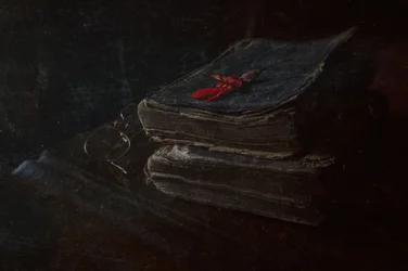 Antique Books, Red Flower