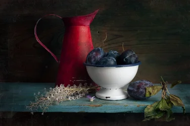 Rustic Plums Still Life