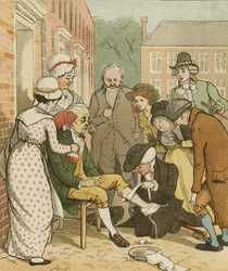 An Elegy on the Death of a Mad Dog by Oliver Goldsmith. Neighbours Dressing the Good Man of Islington
