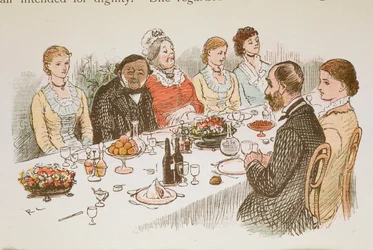 People sitting at a dining table.