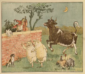 The Cat and the Fiddle and the Cow - Illustrations from Hey Diddle Diddle