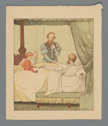 Two Children and a Man at a Sickbed