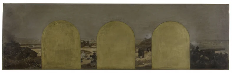 Sketch for the Cabinet of the Prefect of Paris City Hall: A Battery at the Ramparts: The Siege of Paris in 1870