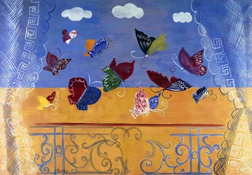 Open Window with Butterflies